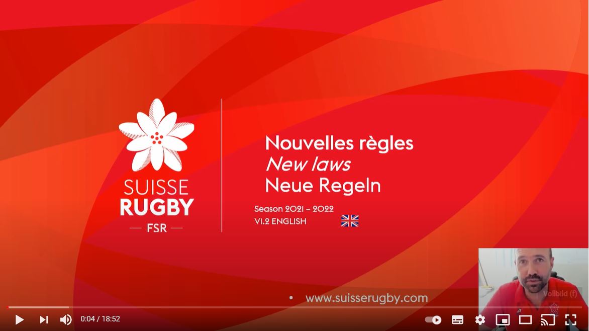 [Translate to Englisch:] law changes and their applications in Swiss Rugby in the explanatory video prepared by FSR Referee Manager Yann Benoit